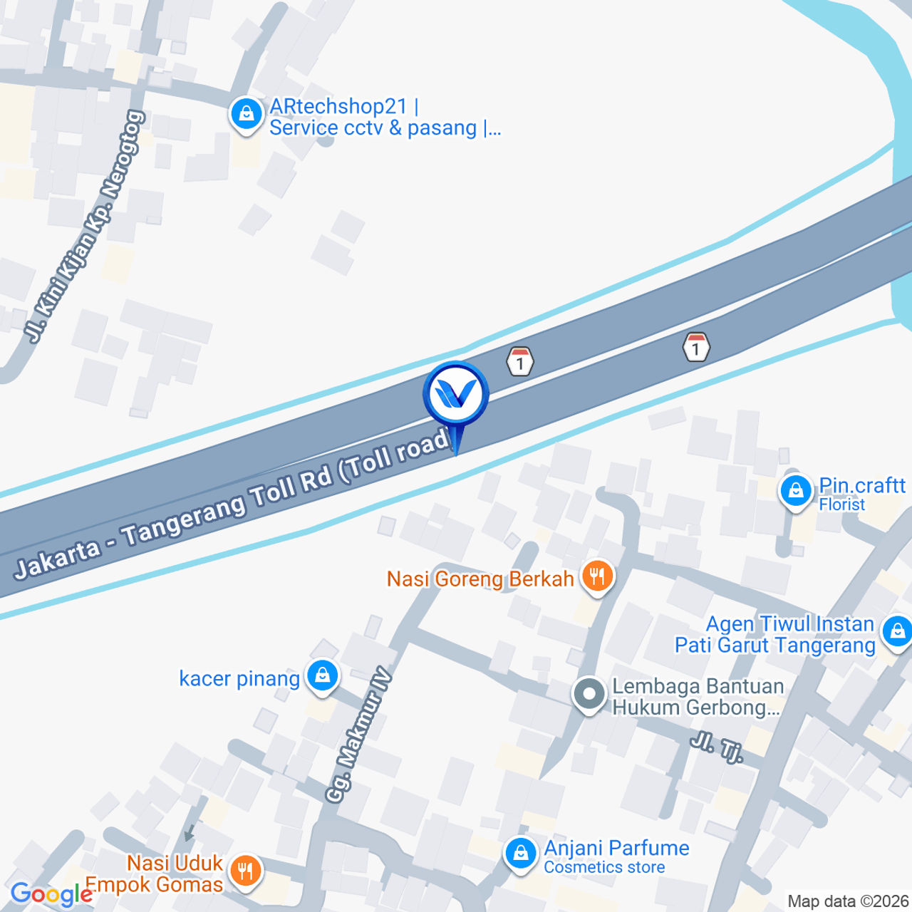 Peta Lokasi Jl. Tol Jakarta Tangerang KM 12+275 (Sebelum Rest Area), Tangerang
