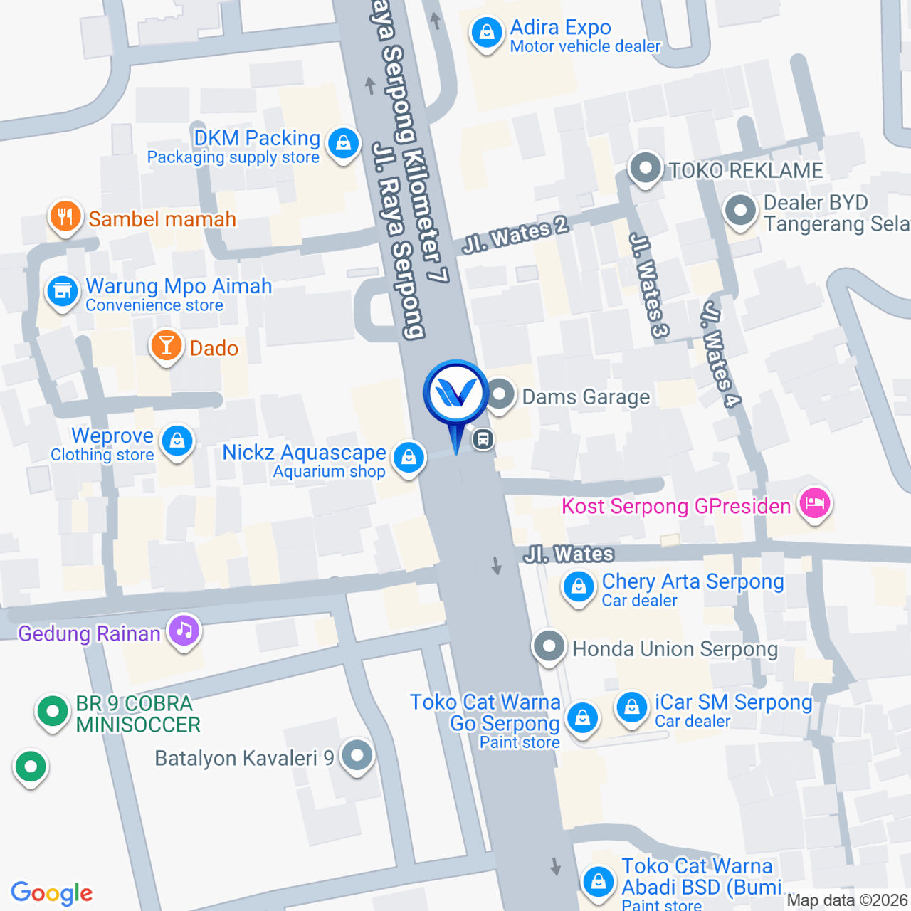Peta Lokasi Jl. Raya Serpong (to Alam Sutera), Tangerang Selatan