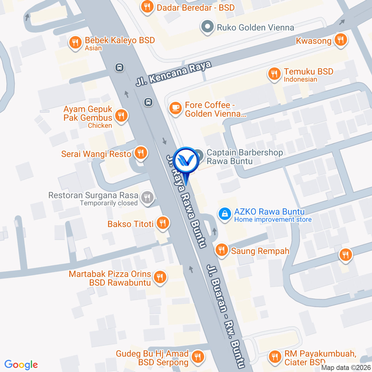 Peta Lokasi Jl. Raya Rawa Buntu, Tangerang Selatan