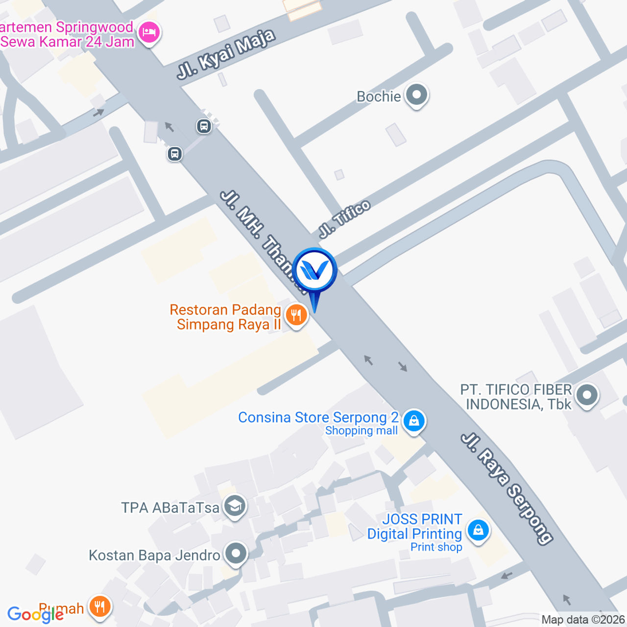 Peta Lokasi Jl. MH. Thamrin (Tifico Serpong), Tangerang