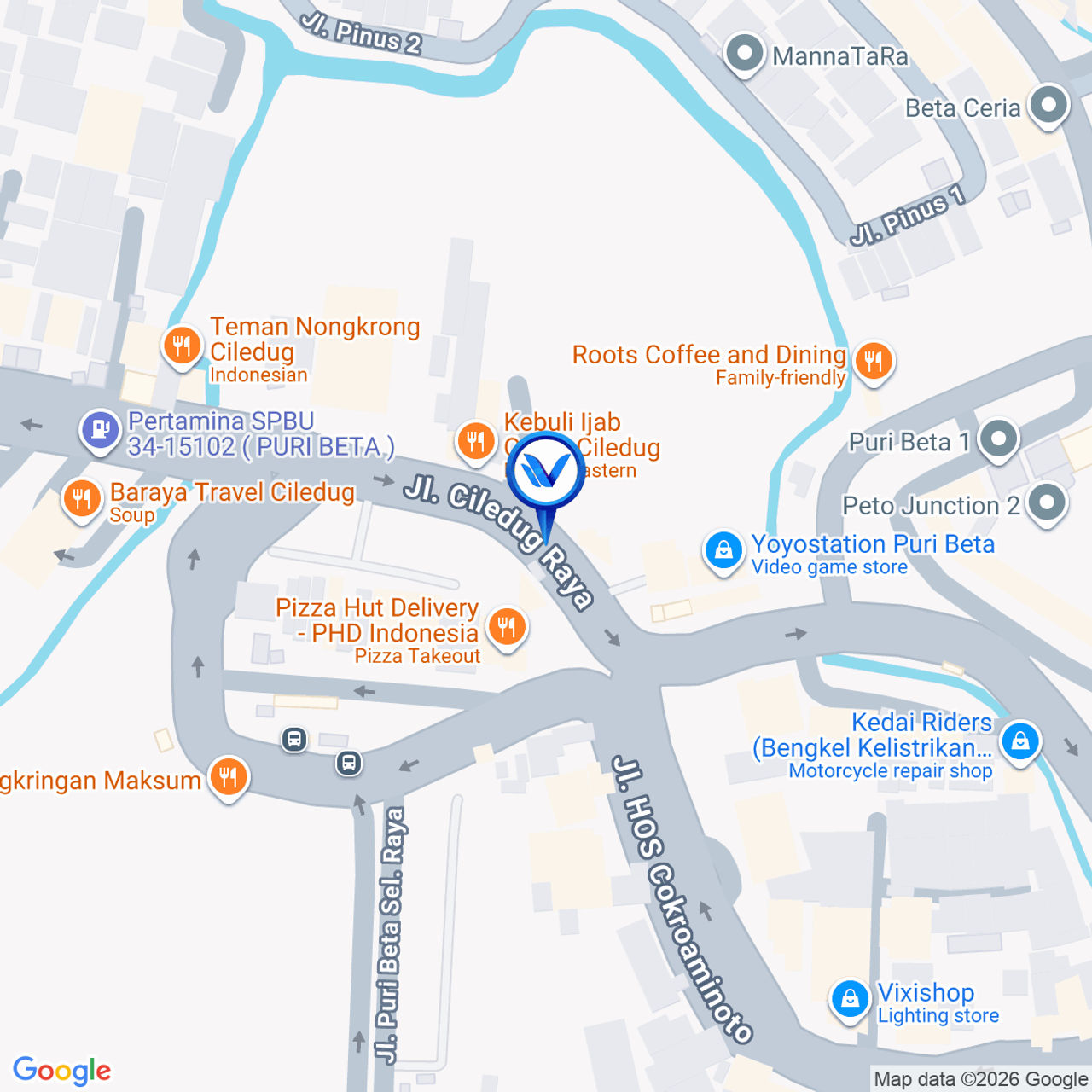 Peta Lokasi Jl. Cokro Aminoto (Arah ke Kreo & Kebayoran), Tangerang