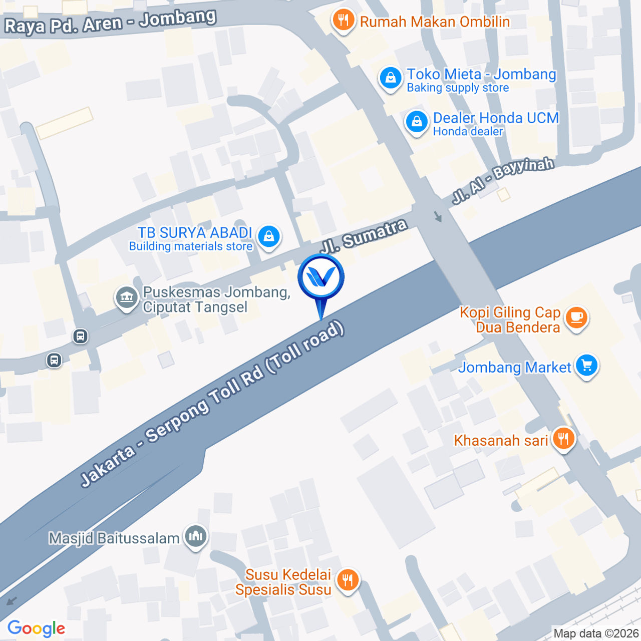 Peta Lokasi Jl. Jakarta - Serpong (KM 08+200 A), Tangerang Selatan
