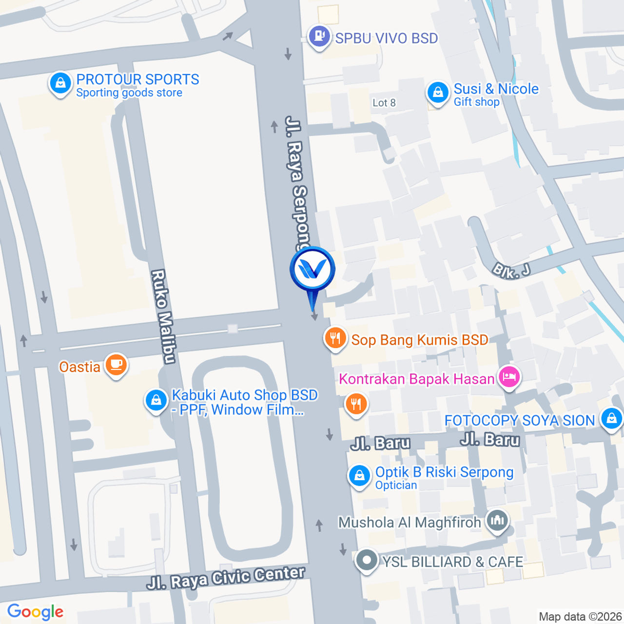 Peta Lokasi Jl. Pahlawan Seribu (Dekat BSD Junction), Tangerang Selatan