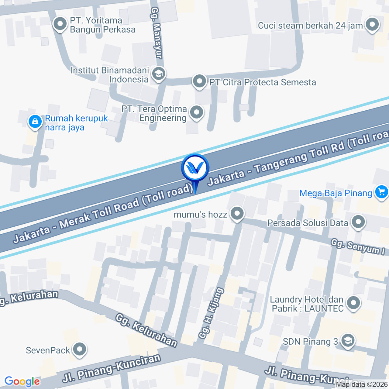Peta Lokasi Tol Jakarta Tangerang KM 13+300A, Tangerang