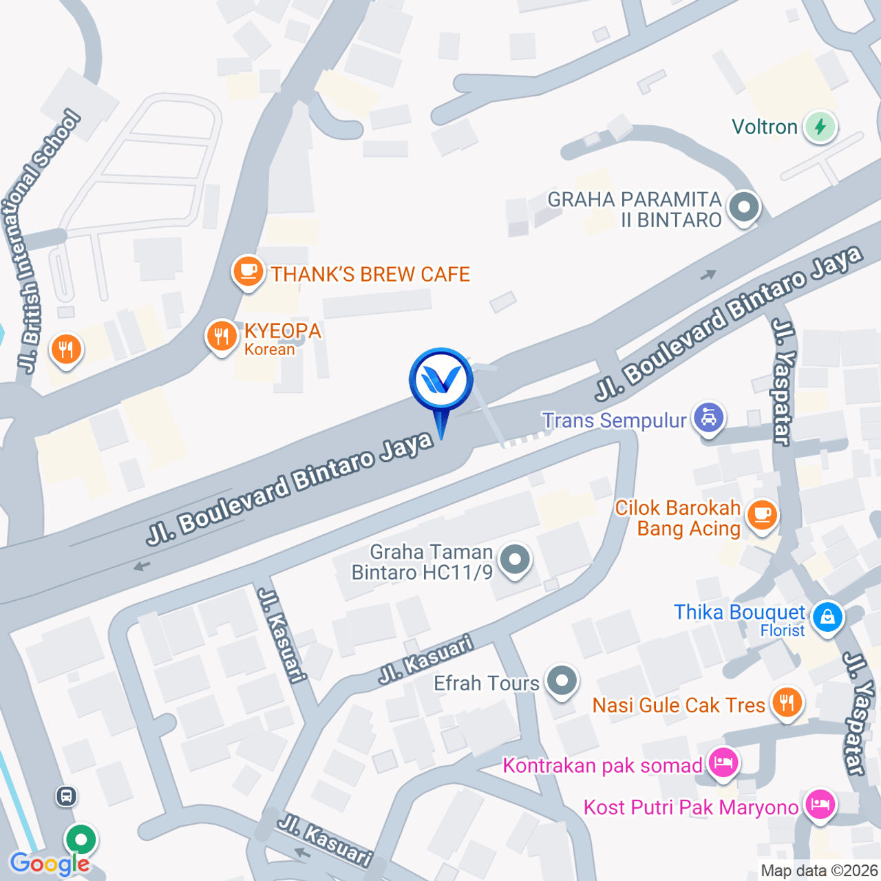 Peta Lokasi Jl. Boulevard Bintaro (Fly Over), Tangerang Selatan