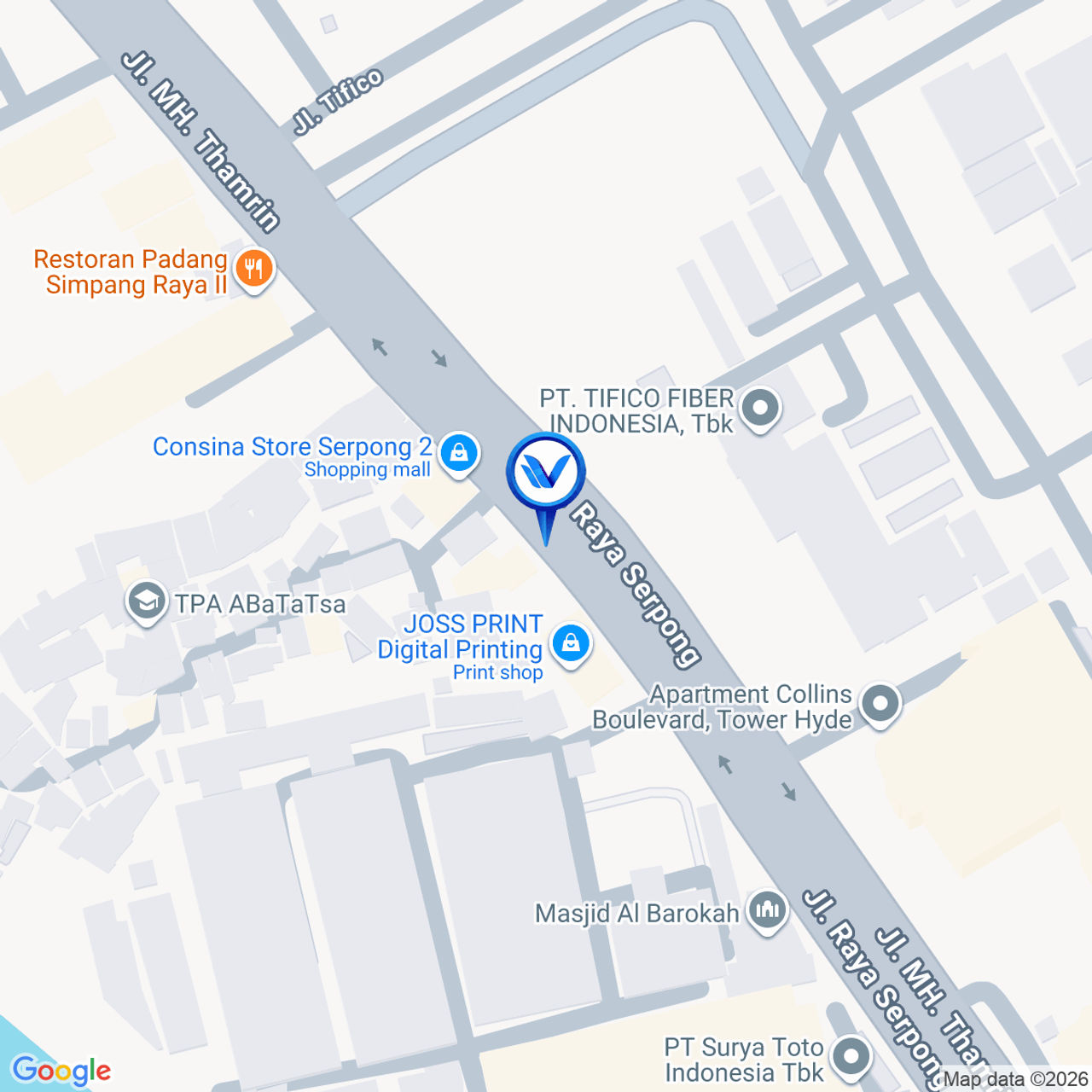 Peta Lokasi Jl. MH. Thamrin (Toto Serpong), Tangerang