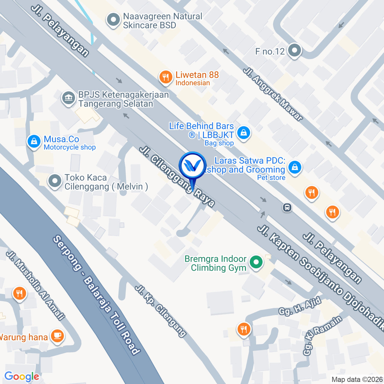 Peta Lokasi Jl. Pelayangan - Cilenggang, Tangerang Selatan