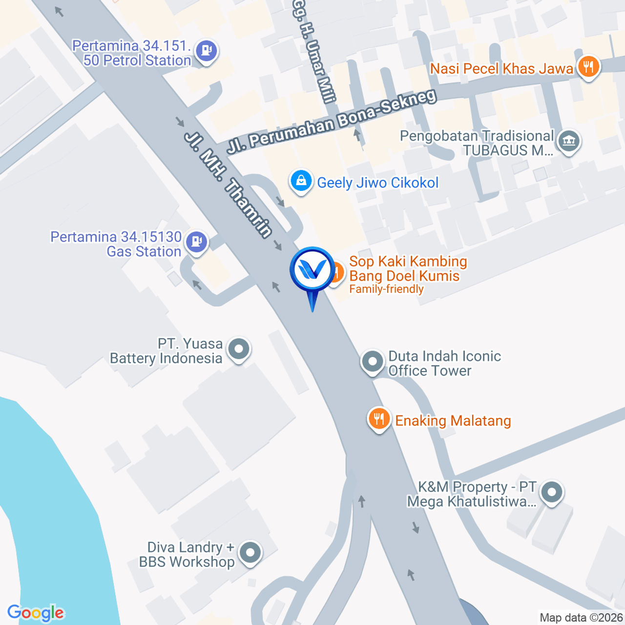 Peta Lokasi Jl. MH Thamrin Kebon Nanas Sebelum Duta Iconic, Tangerang