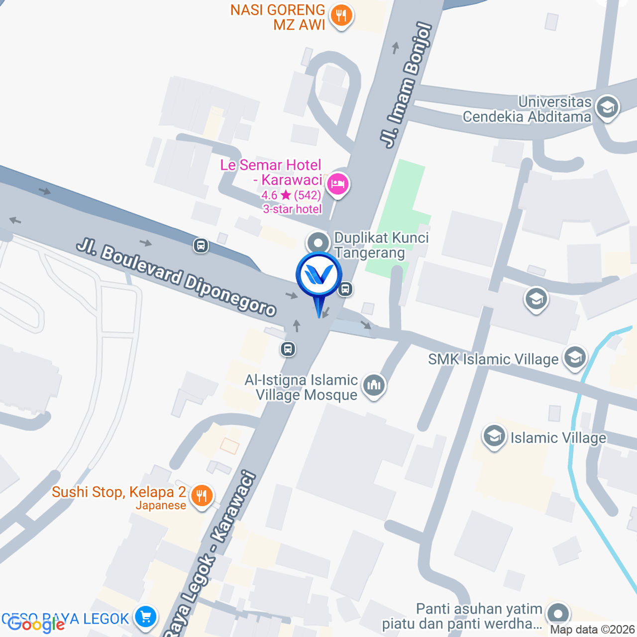 Peta Lokasi Jl. Pertigaan Lippo Karawaci, Tangerang