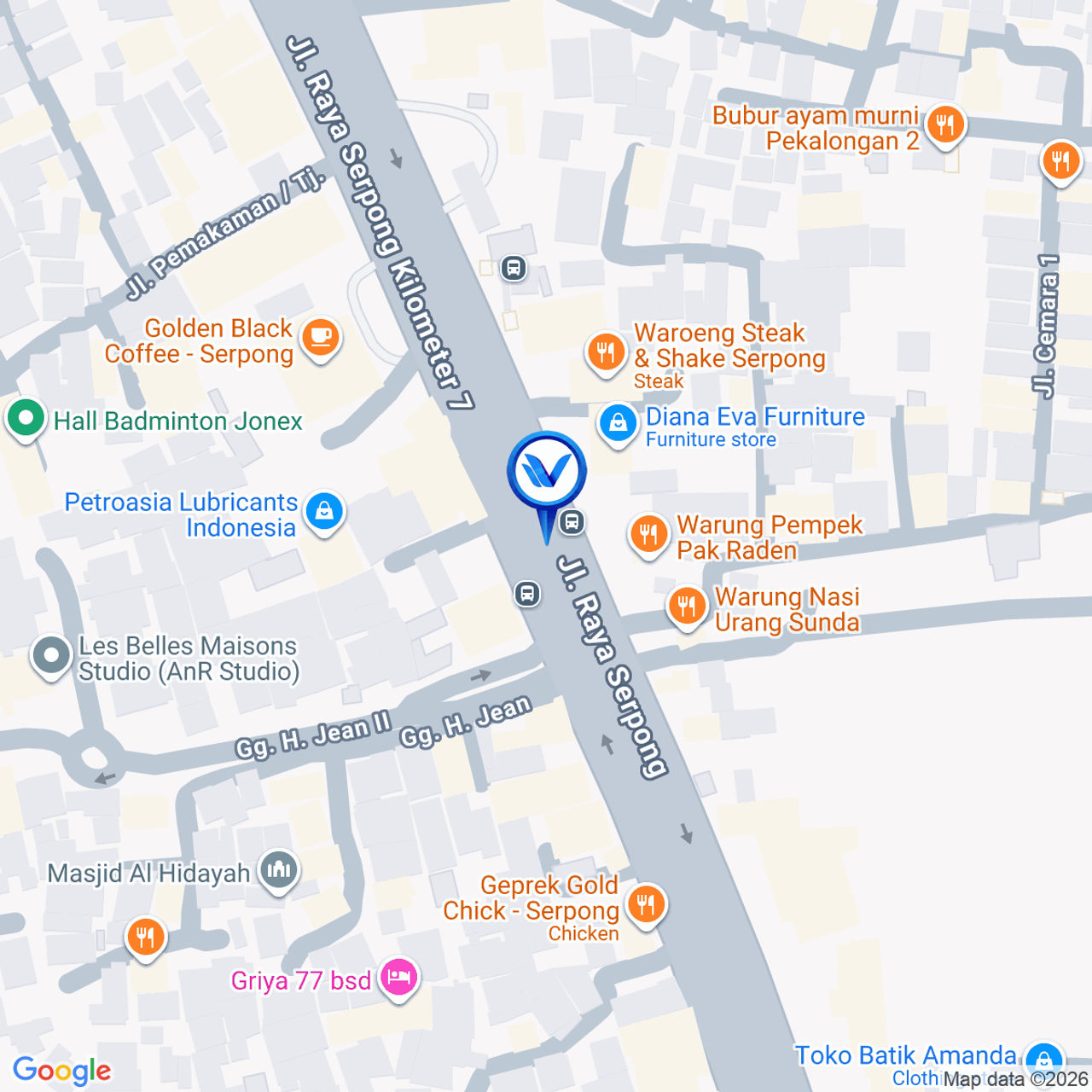 Peta Lokasi Jl. Raya Serpong (Perumahan Less Belles), Tangerang