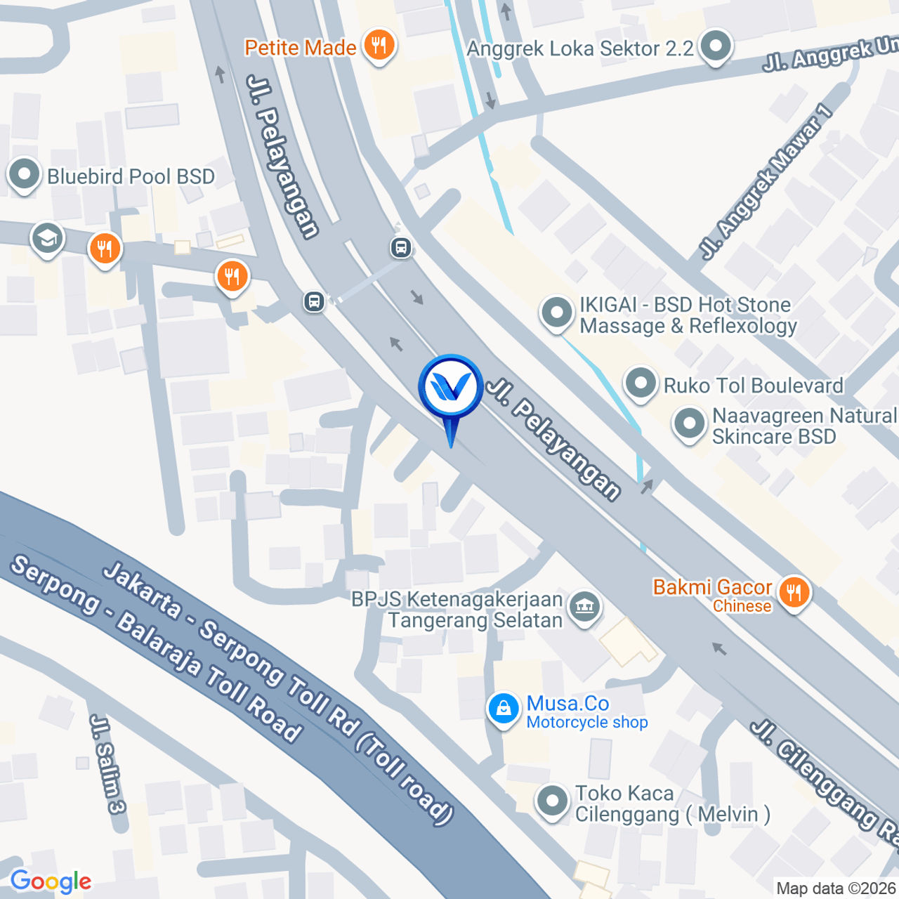 Peta Lokasi Jl. Pelayangan - Cilenggang, Tangerang Selatan
