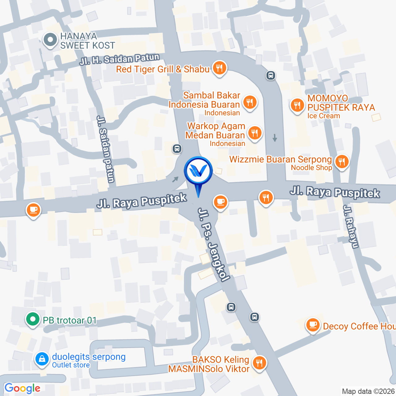 Peta Lokasi Jl. Raya Puspiptek, Buaran, Tangerang Selatan