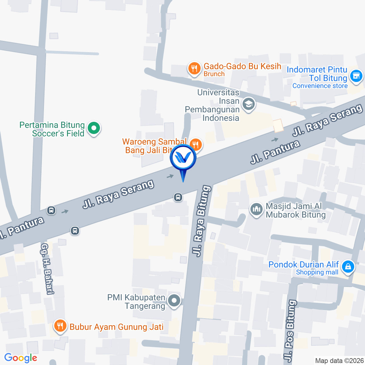 Peta Lokasi Jl. Raya Serang Pos Bitung (Pertigaan Pos Bitung), Tangerang