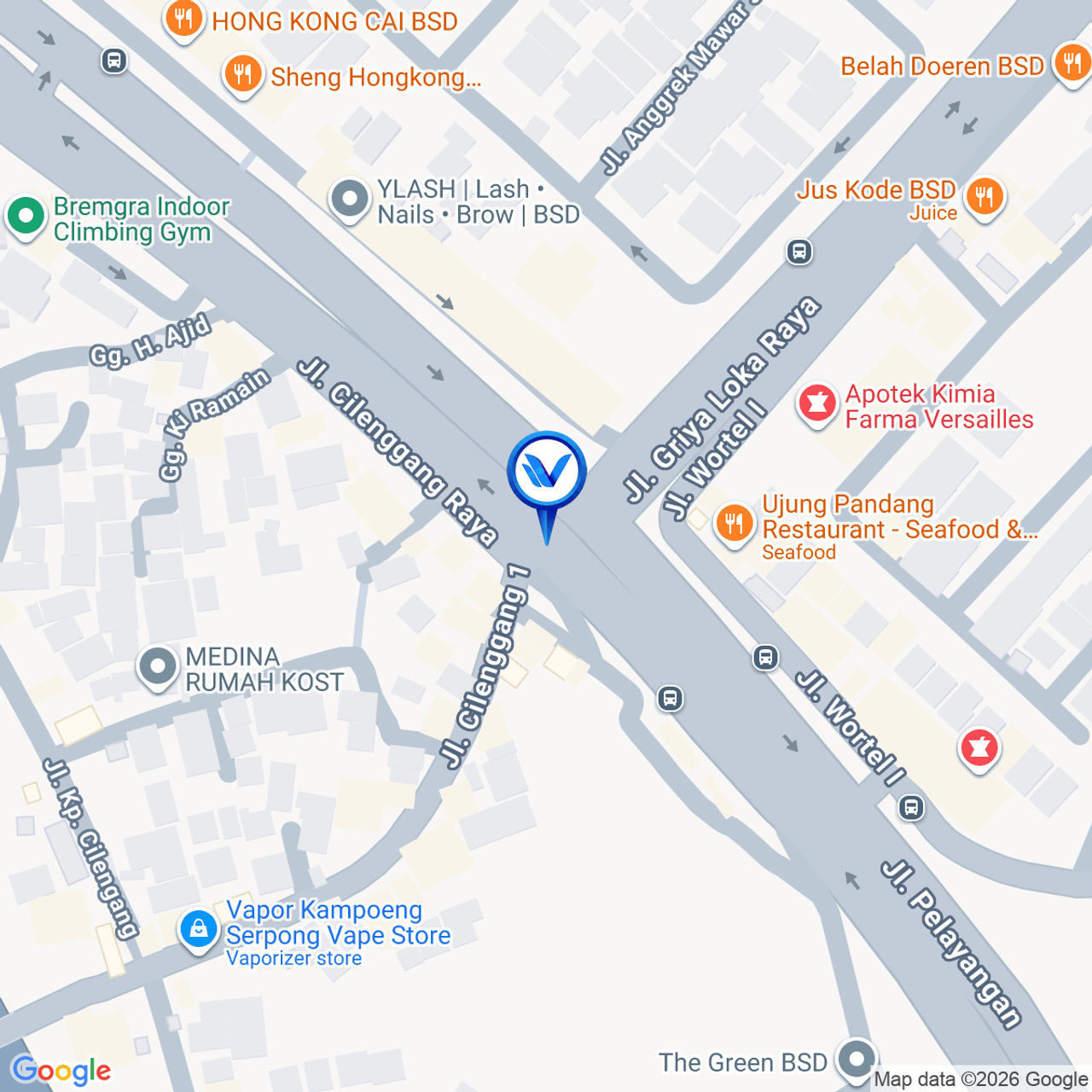 Peta Lokasi Jl. Raya Cilenggang Serpong, Tangerang Selatan
