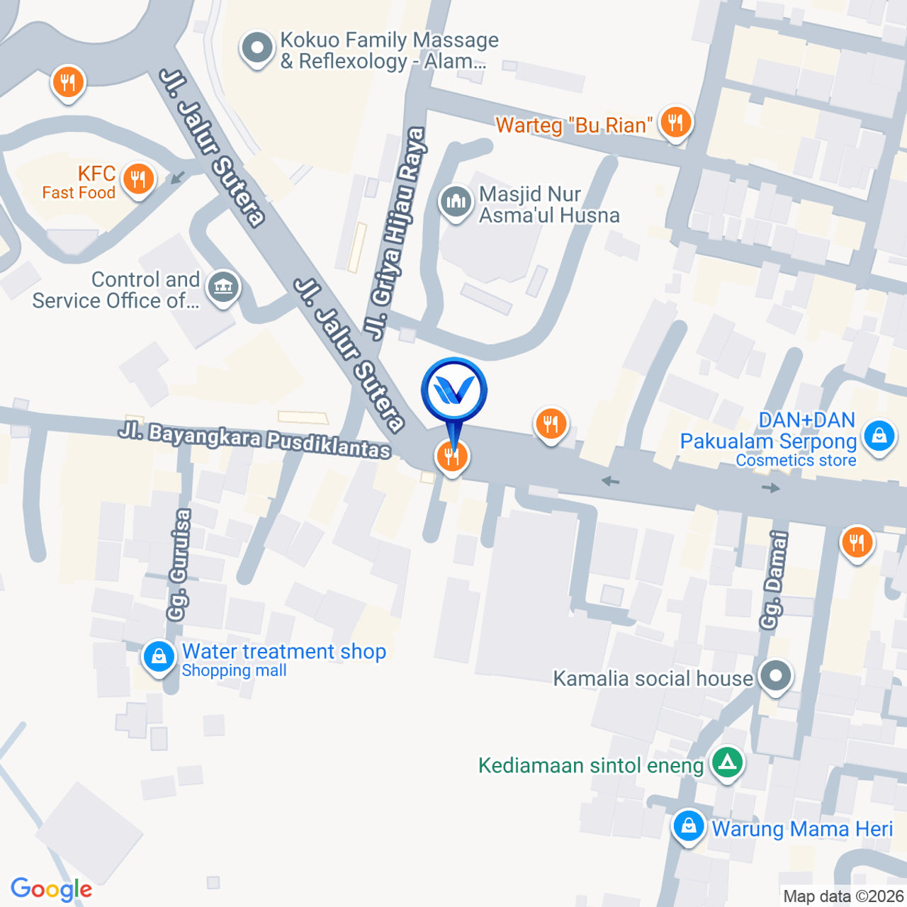 Peta Lokasi Jl. Bayangkara Pusdiklantas, Pakualam, Tangerang Selatan