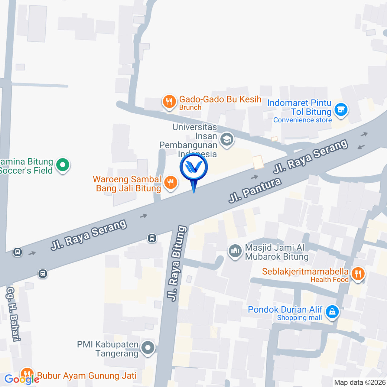 Peta Lokasi Jl. Serang Raya - Pertigaan Bitung, Tangerang