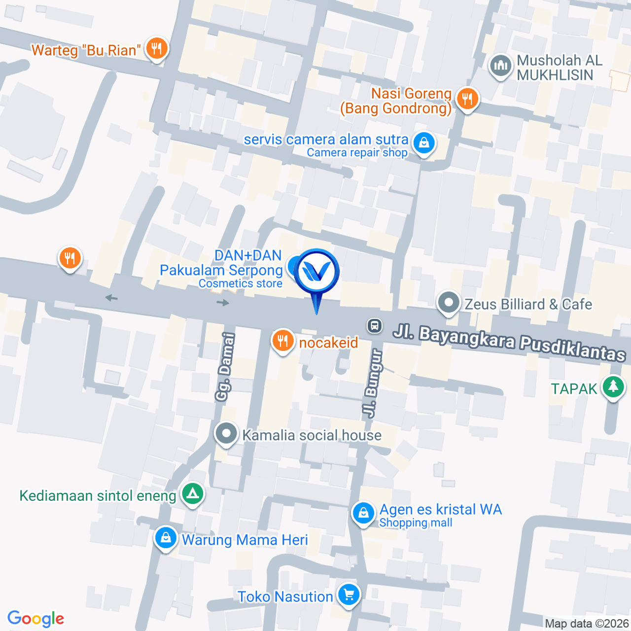 Peta Lokasi Jl. Bayangkara Pusdiklantas, Pakualam, Tangerang Selatan