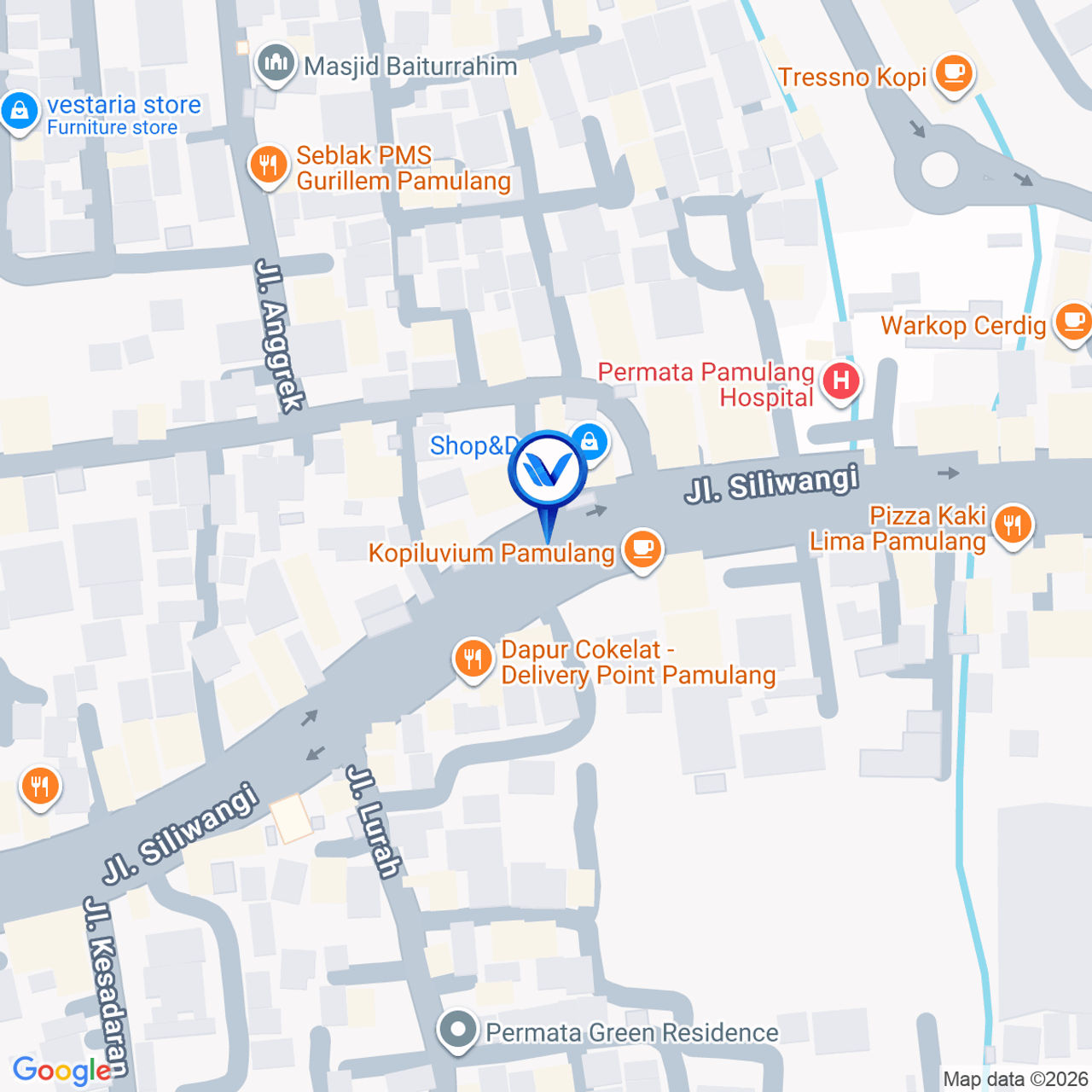 Peta Lokasi Jl. Siliwangi Pamulang, Tangerang Selatan