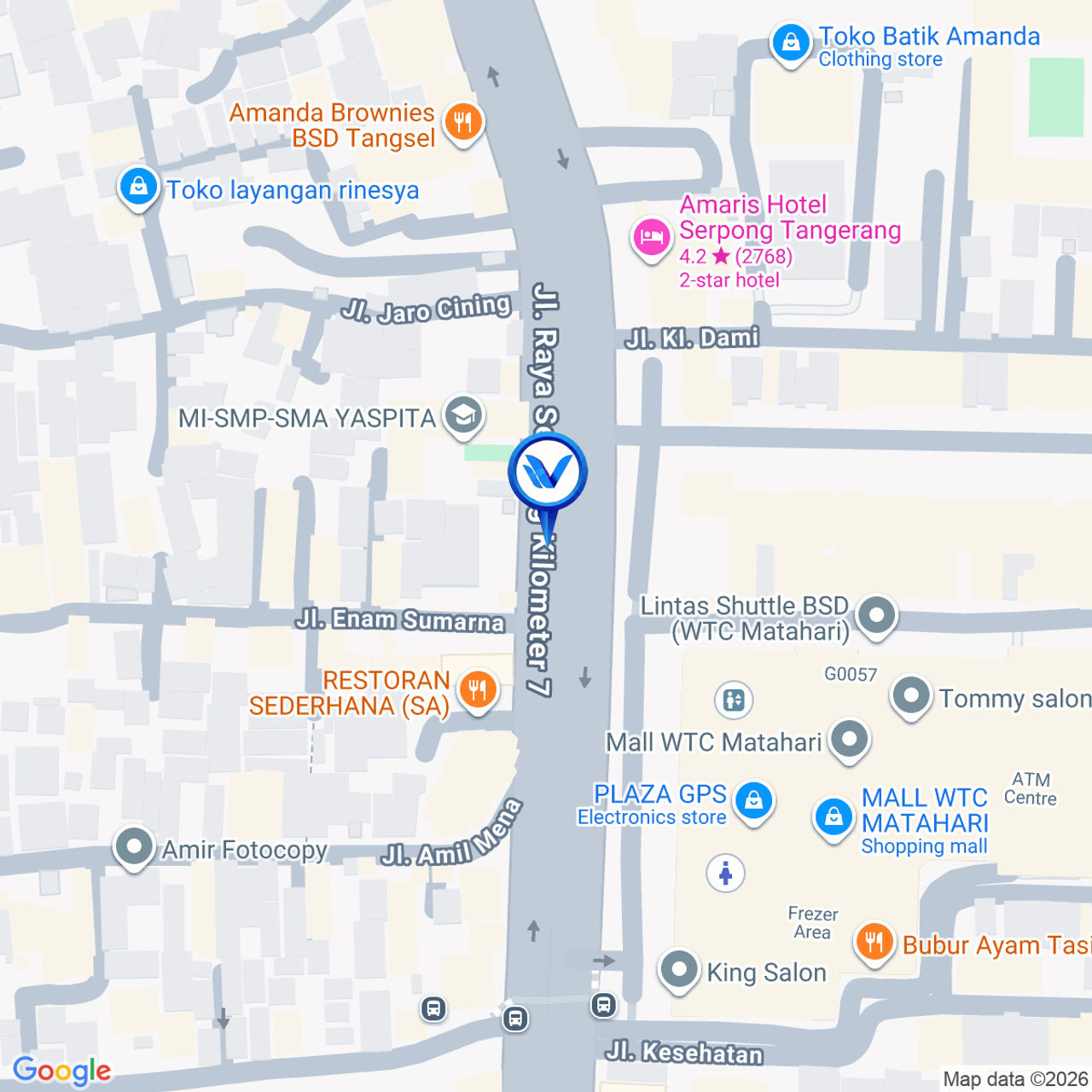 Peta Lokasi Jl. Raya Serpong (Depan WTC), Tangerang Selatan