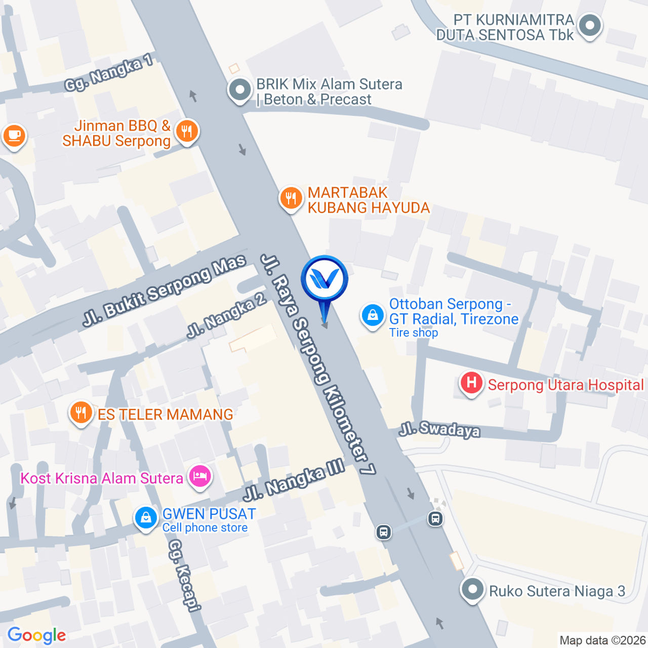 Peta Lokasi Jl. Raya Serpong Pakulonan, Tangerang Selatan