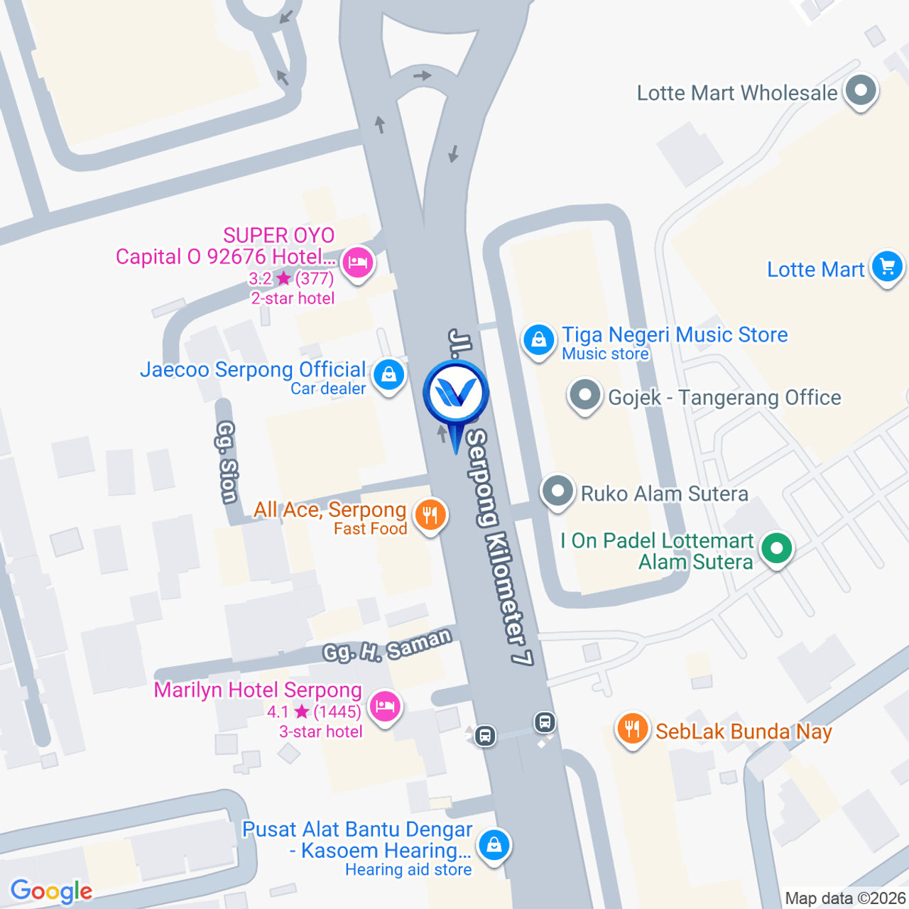 Peta Lokasi Jl. Raya Serpong, Tangerang Selatan
