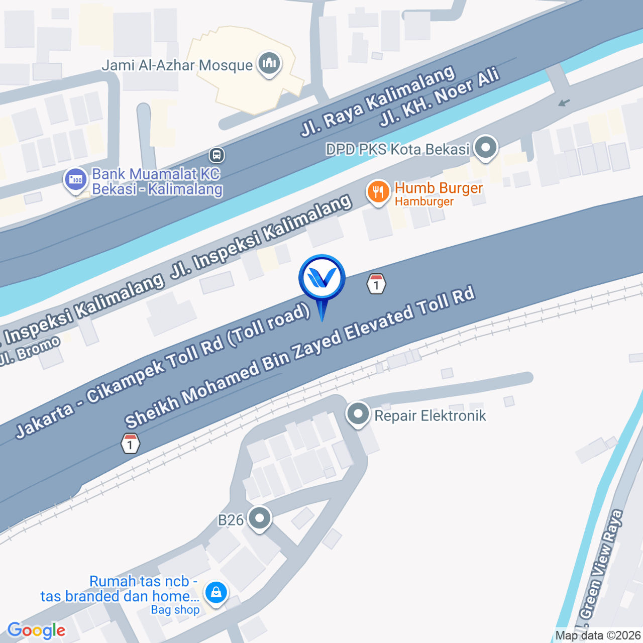 Peta Lokasi Jl. Tol Jakarta - Cikampek Km. 11 + 600 A, Bekasi Barat