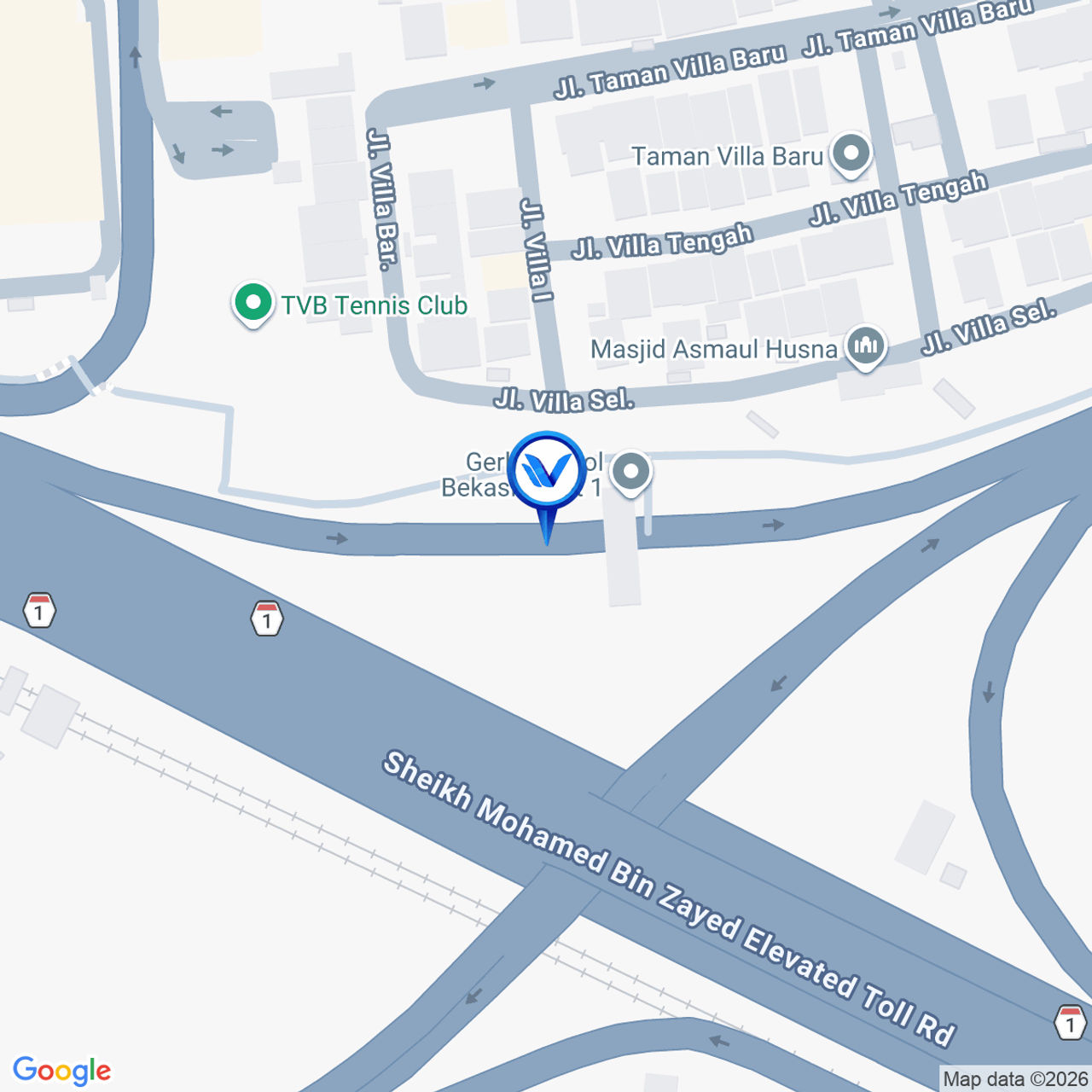 Peta Lokasi Jl. Exit Tol Bekasi Barat (sebelum Gerbang Tol Satelit), Bekasi Barat