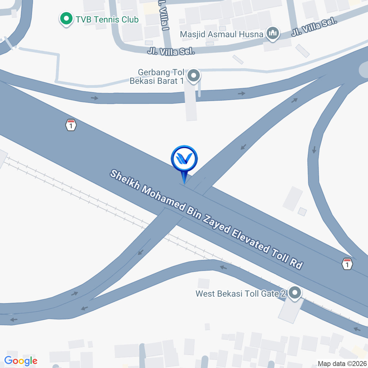 Peta Lokasi Tol Jakarta Cikampek KM.13+500 A, Bekasi