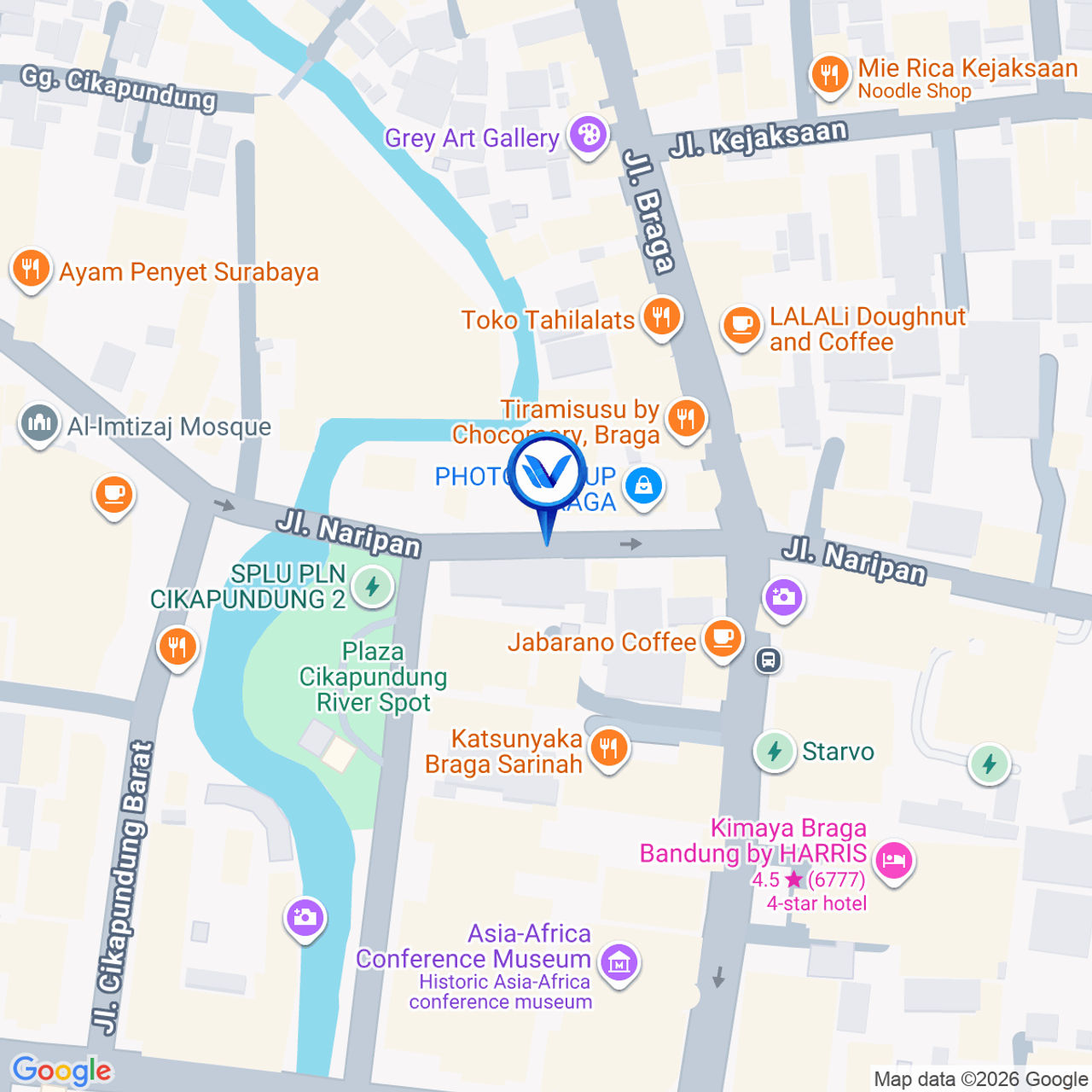 Peta Lokasi JL. NARIPAN VIEW MENUJU BRAGA - JL. ASIA AFRIKA, Bandung