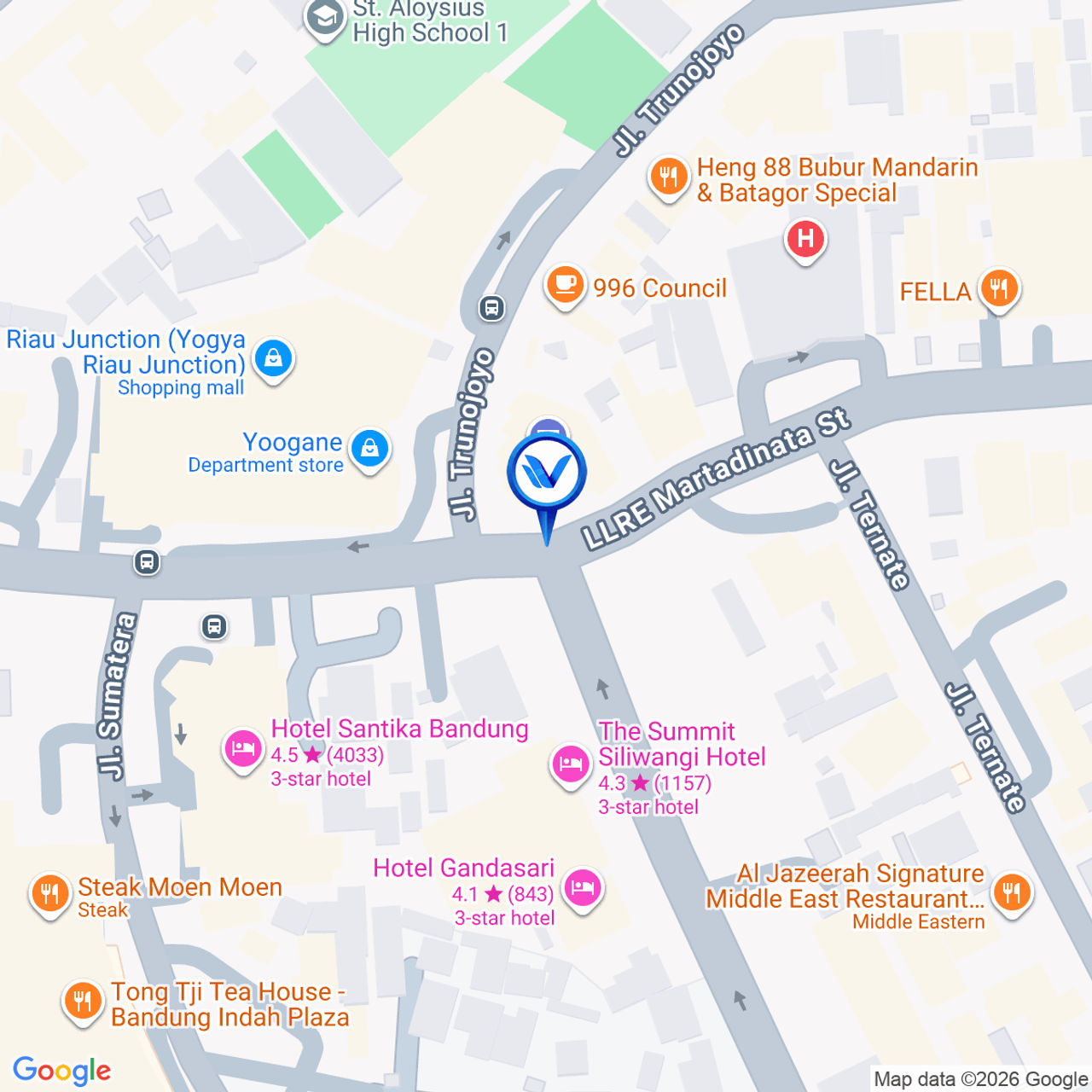 Peta Lokasi Jl. Riau (Depan Maybank), Bandung