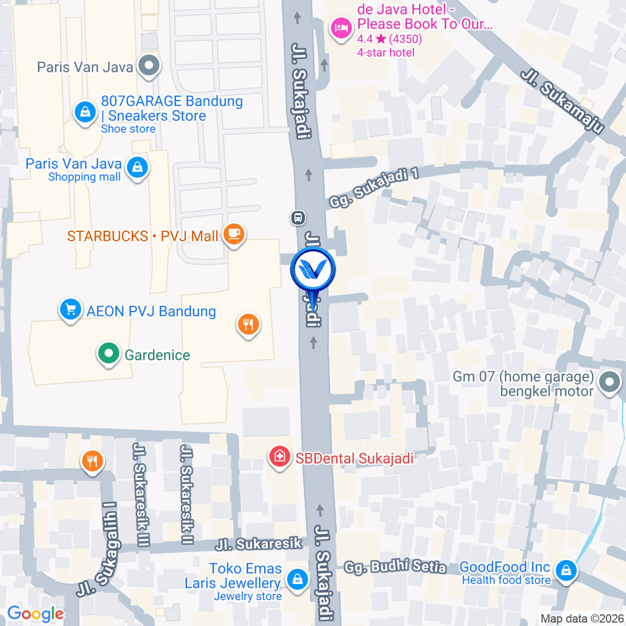 Peta Lokasi JL. SUKAJADI, BANDUNG