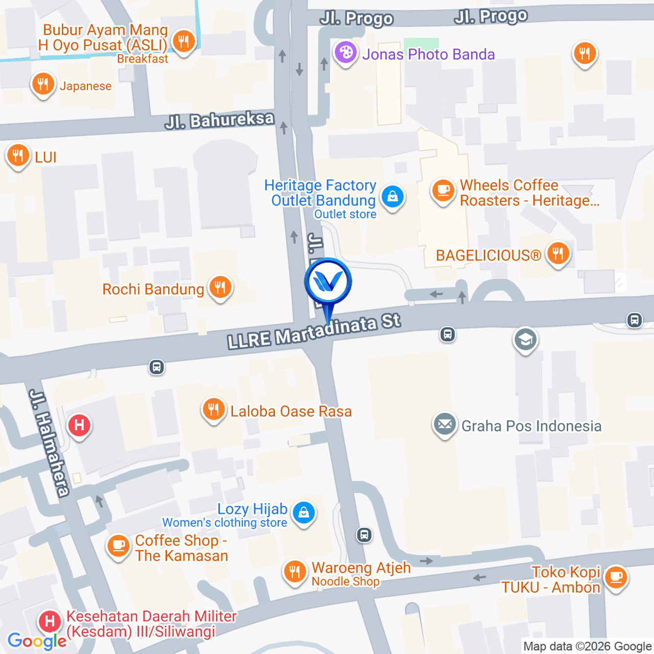 Peta Lokasi JL. LLRE. MARTADINATA, BANDUNG