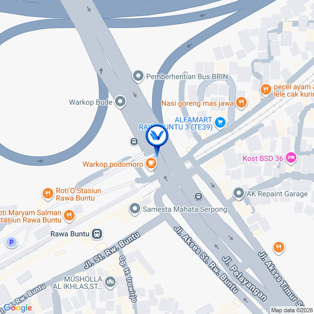 Peta Lokasi Jl. Raya Rawa Buntu, Tangerang Selatan