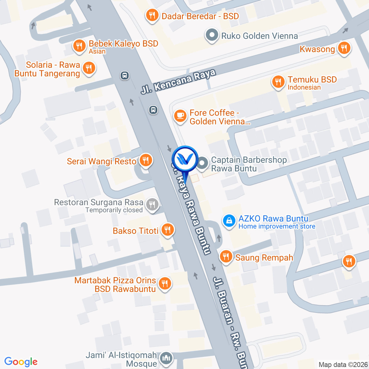 Peta Lokasi Jl. Raya Victor BSD, Tangerang Selatan