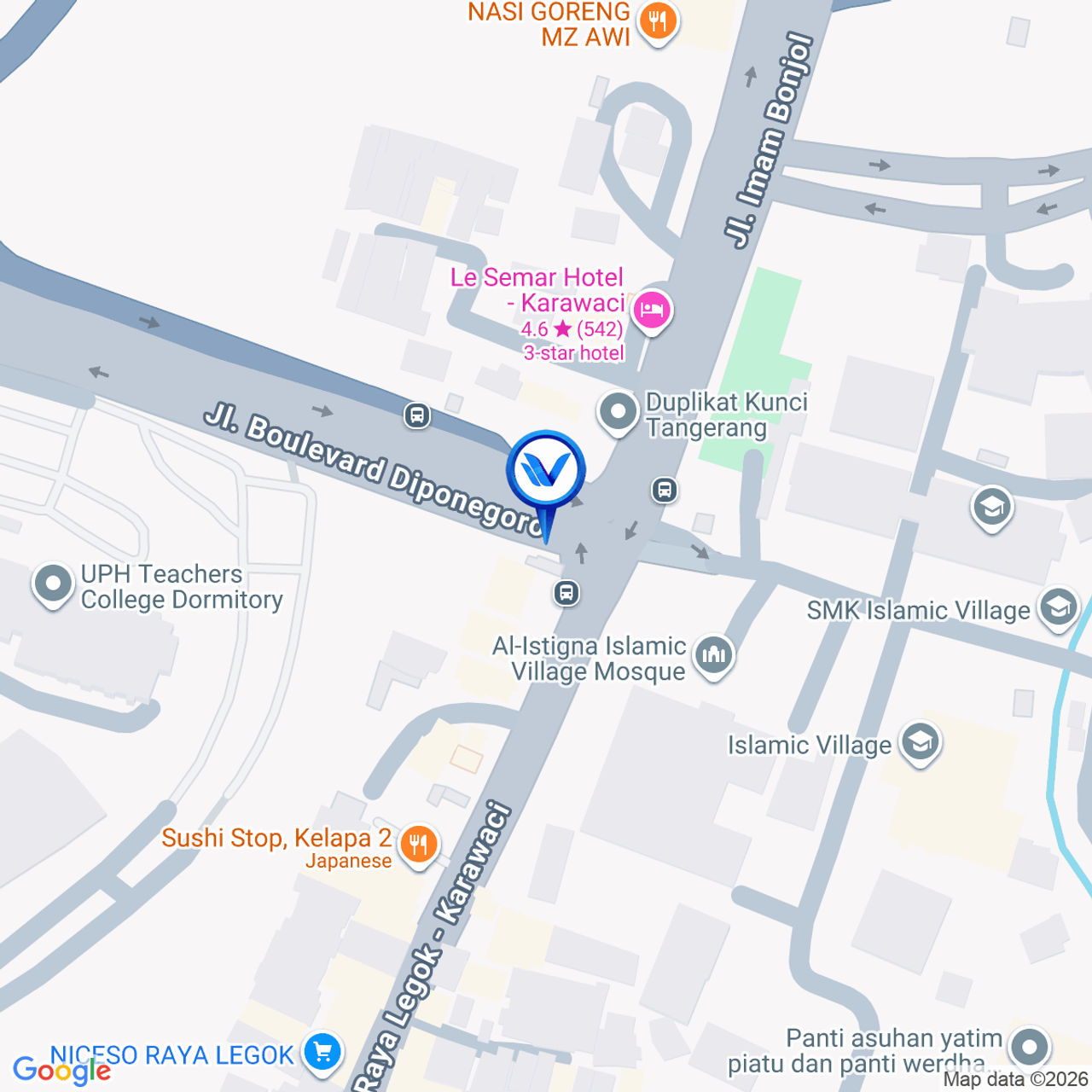 Peta Lokasi Jl. Imam Bonjol (Perempatan Islamic), Tangerang Selatan
