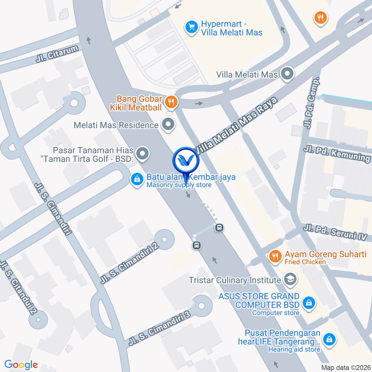 Peta Lokasi Jl. Raya Serpong (Pertigaan Melatimas), Tangerang Selatan