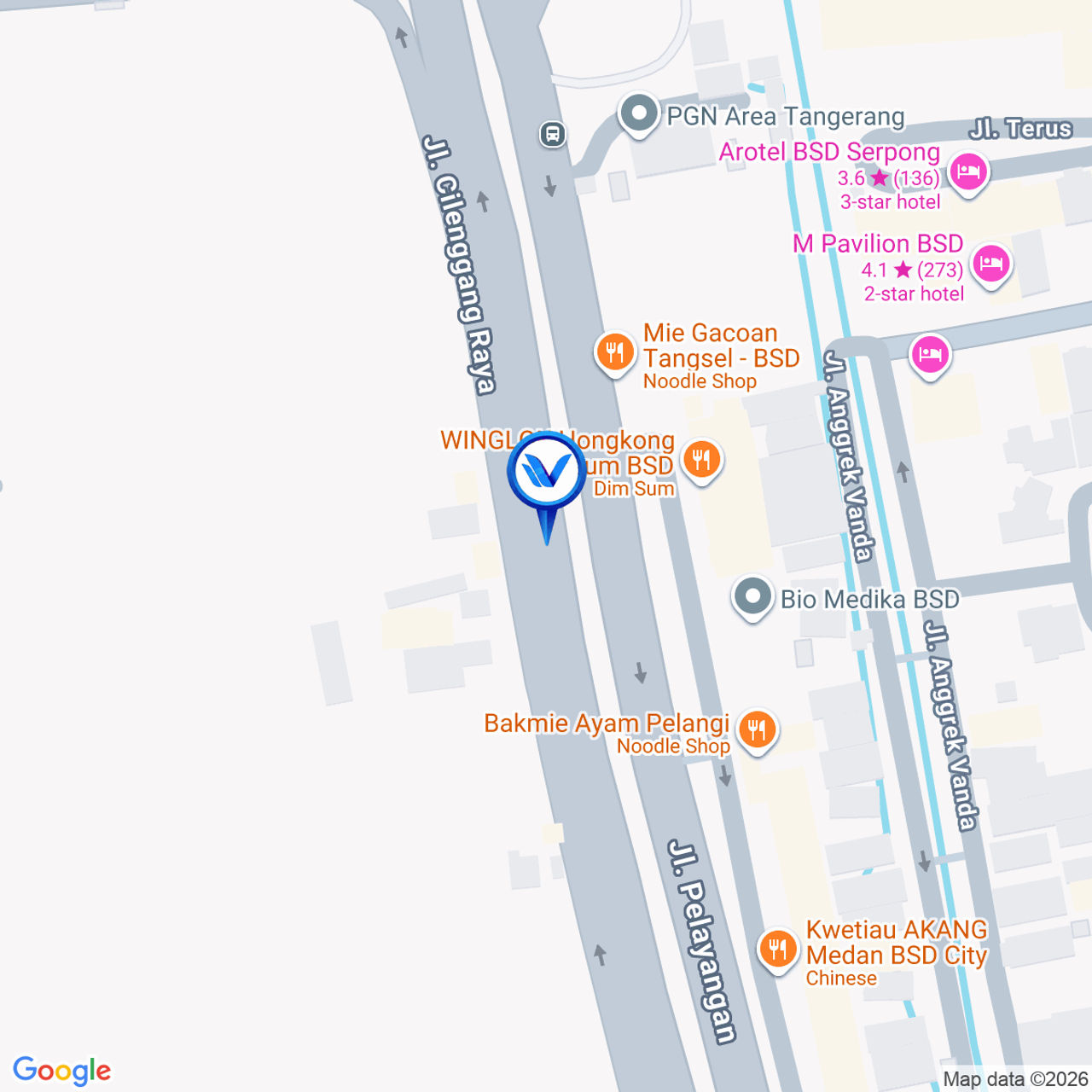 Peta Lokasi Jl. Cilenggang Raya (Lampu Merah Giant BSD), Tangerang Selatan