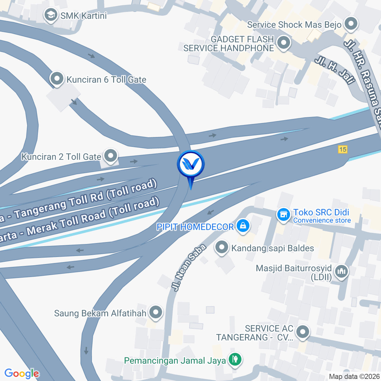 Peta Lokasi JL. TOL JAKARTA TANGERANG KM 15+00, TANGERANG