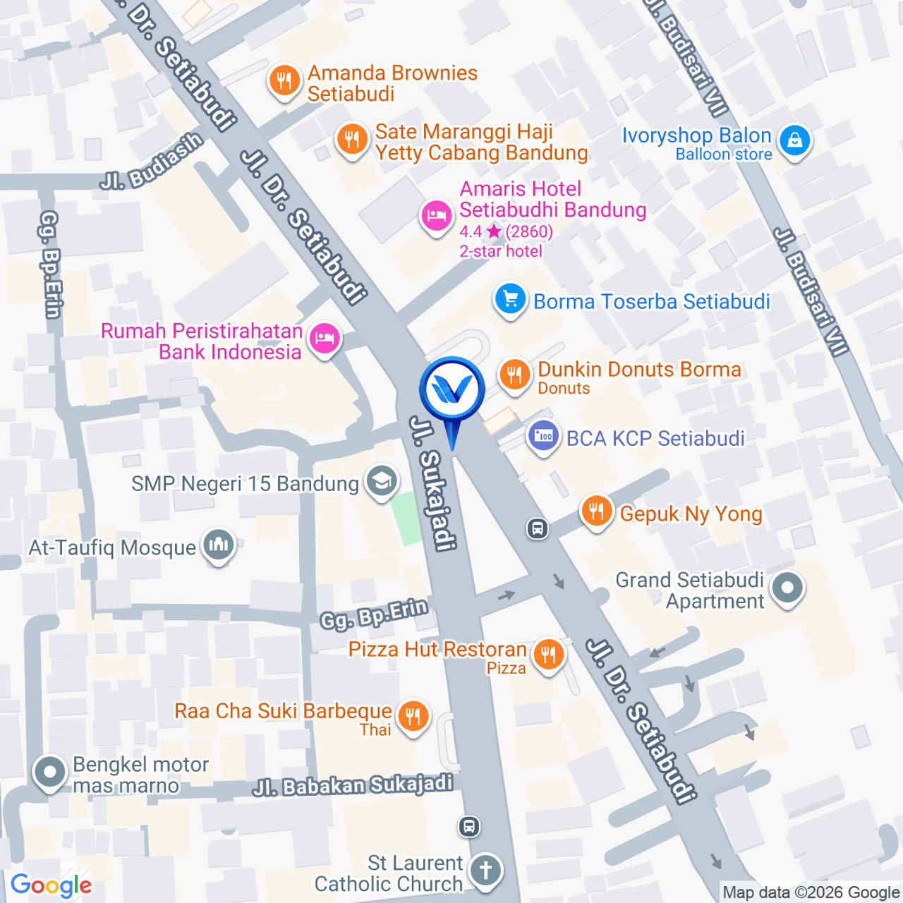 Peta Lokasi JL. Dr. Setiabudi, Kota Bandung