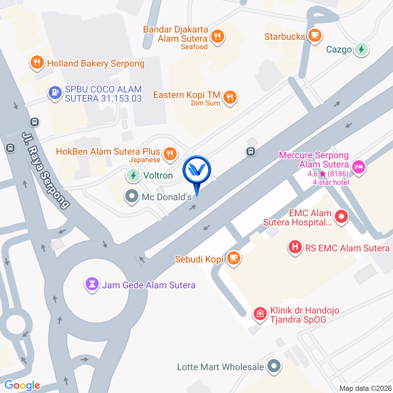 Peta Lokasi Flavor Bliss Alam Sutera, Tangerang Selatan