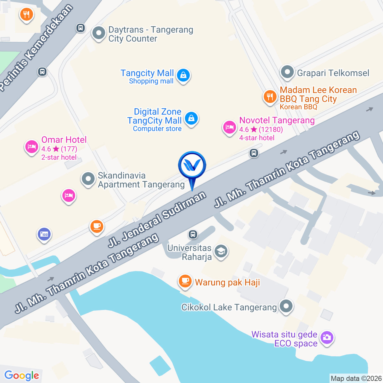 Peta Lokasi Jl. Jend. Sudirman (Tangcity), Tangerang