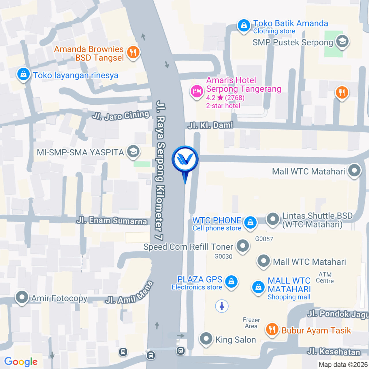 Peta Lokasi Jl. Raya Serpong (WTC Matahari), Tangerang