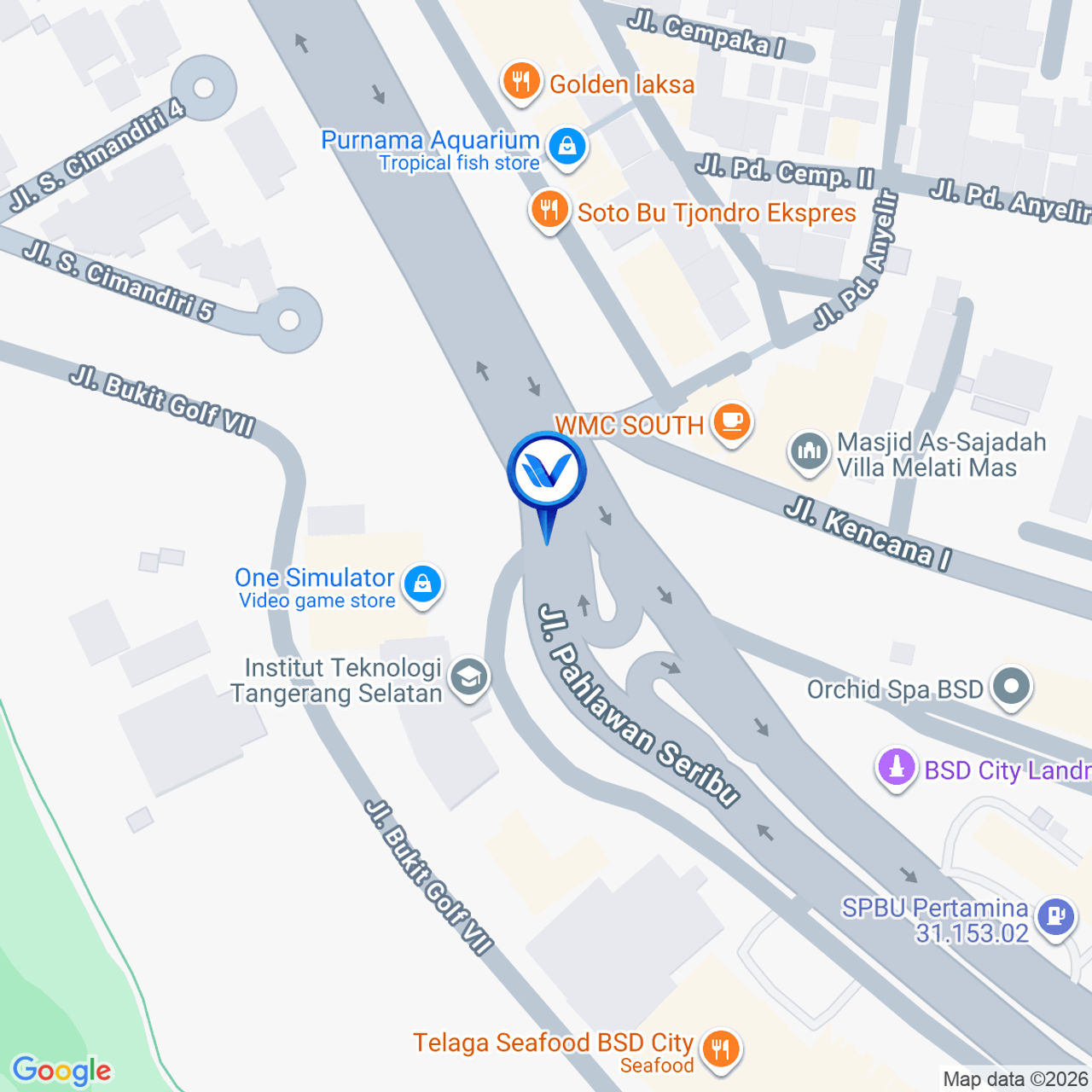 Peta Lokasi Jl. Pahlawan Seribu, Tangerang Selatan