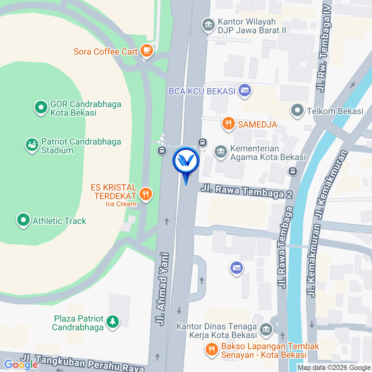 Peta Lokasi JL. A. Yani (Depan Disnaker Bekasi), Bekasi