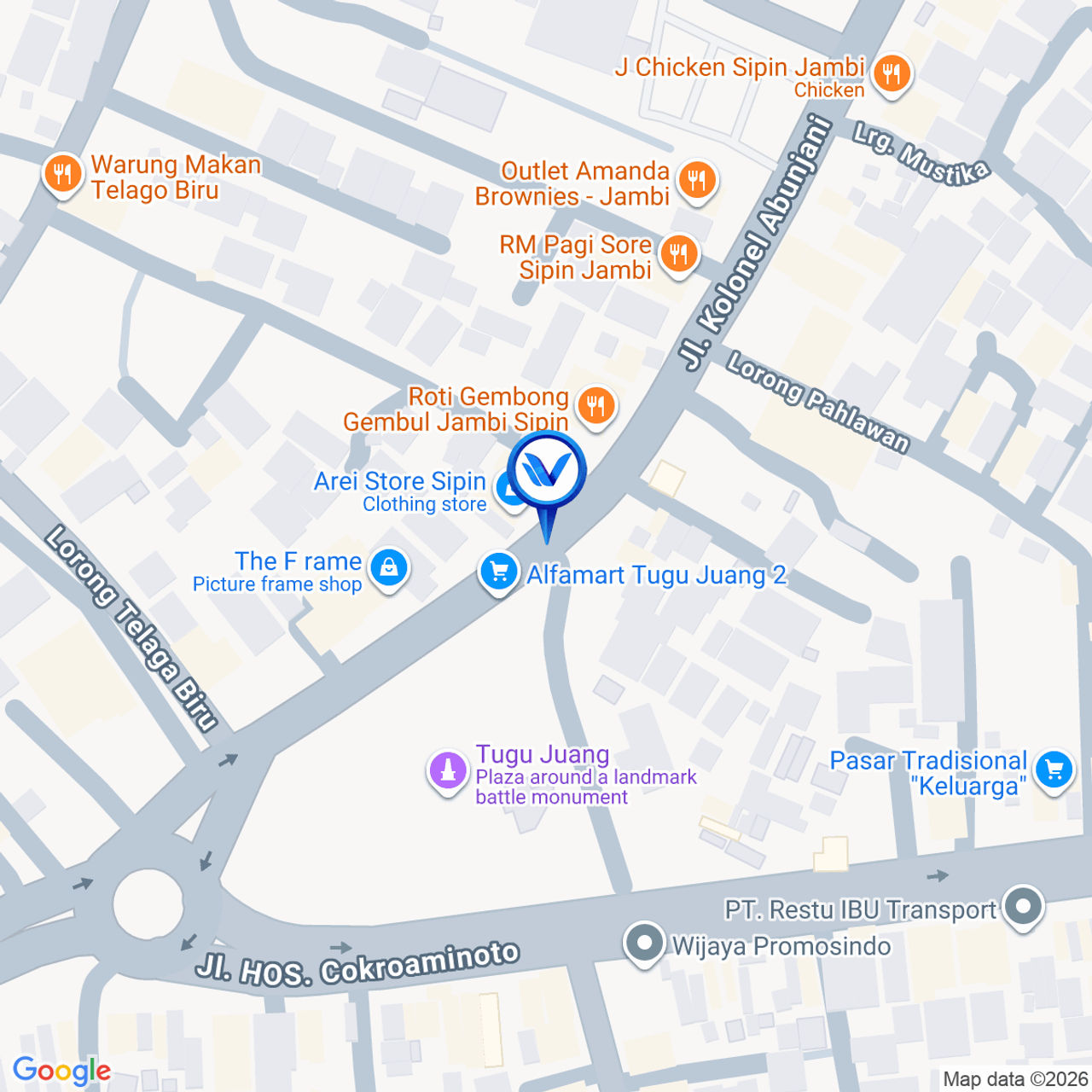 Peta Lokasi JL. KOLONEL ABUNJANI SIPIN, Jambi
