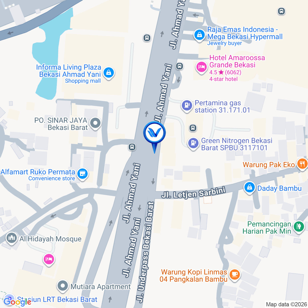 Peta Lokasi Jl. Jend. A. Yani (Dekat SPBU Pangkalan Pasir), Bekasi