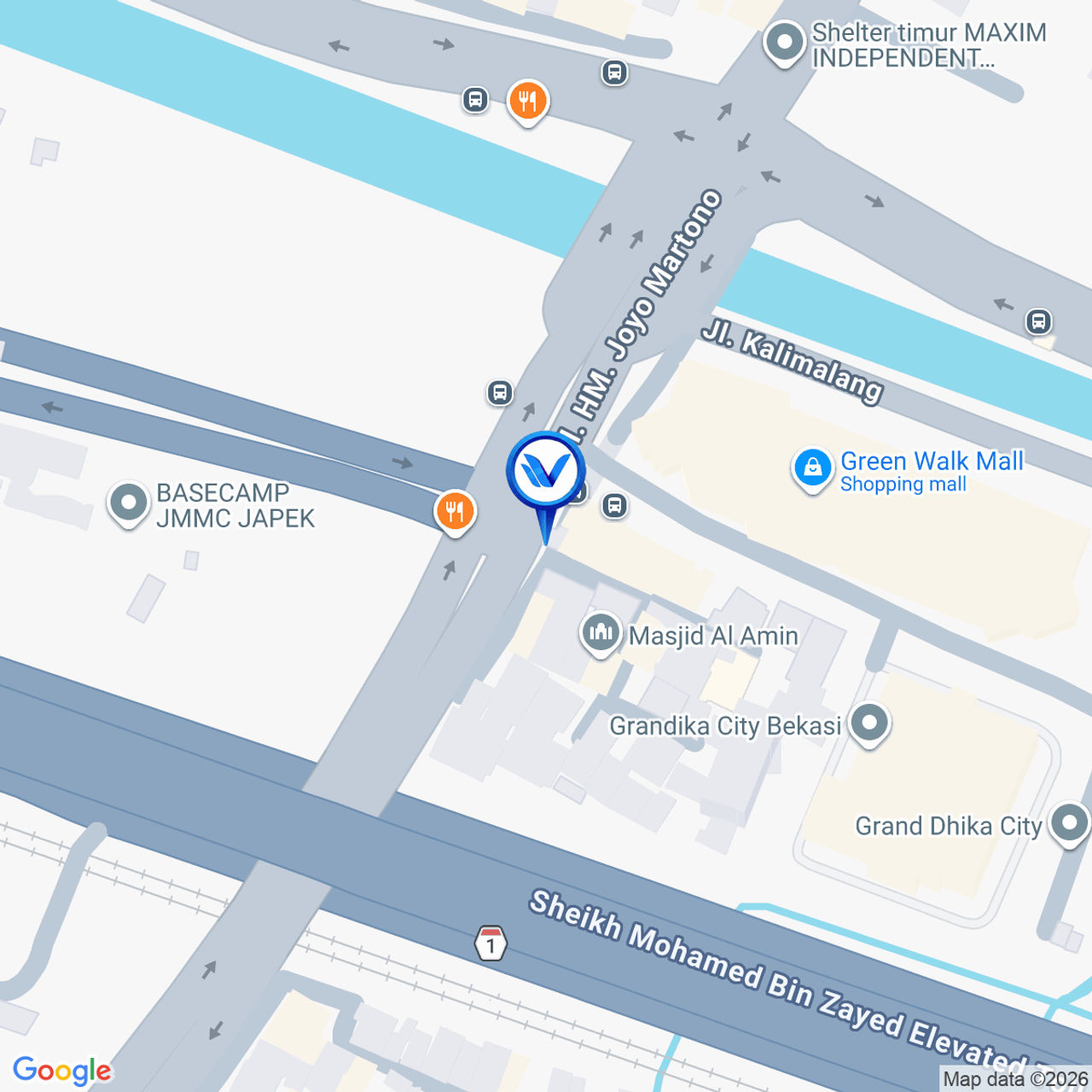 Peta Lokasi Jl. Joyomartono (Exit Tol Timur), Bekasi