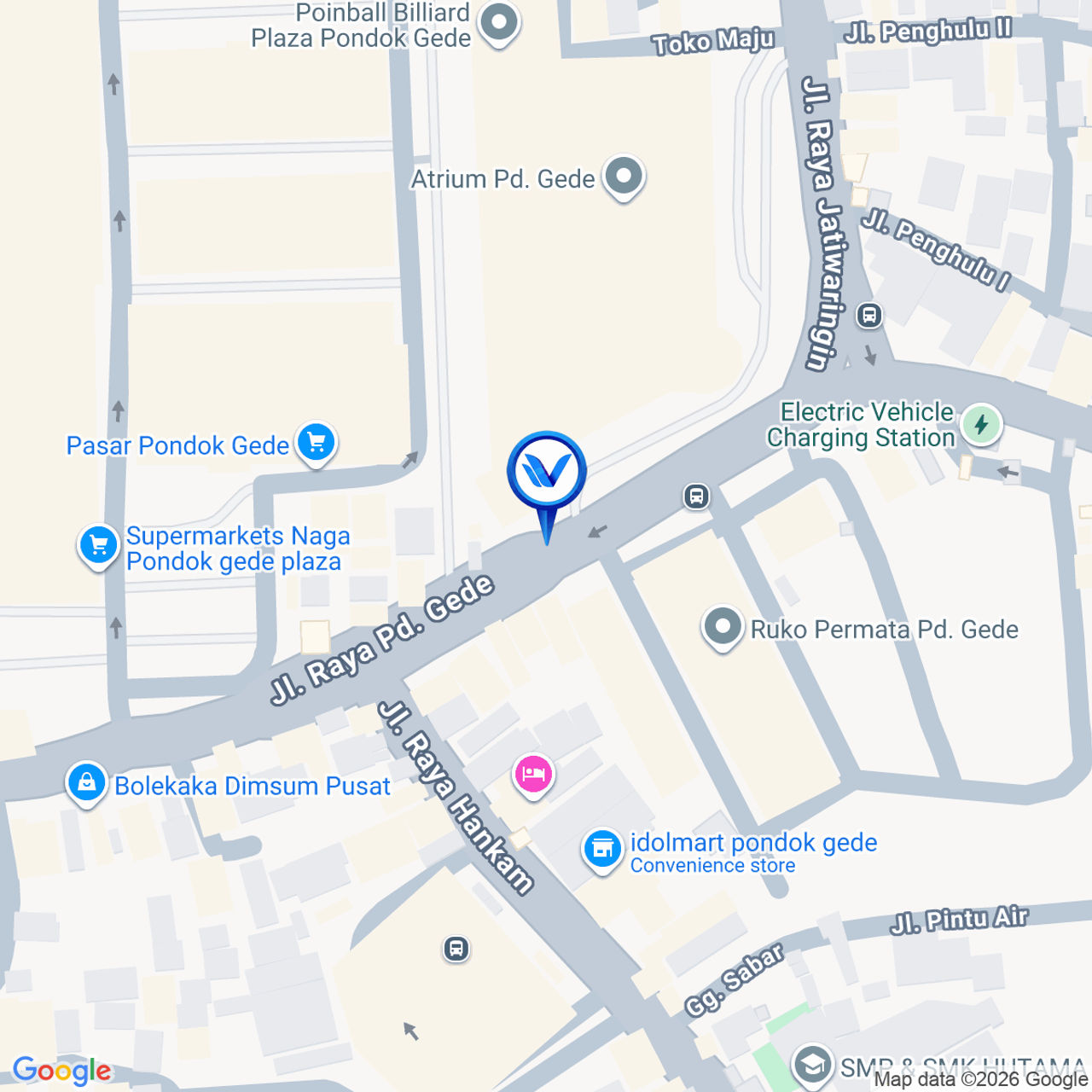 Peta Lokasi Jl. Pondok Gede Raya (Mall Atrium Pondok Gede), Bekasi