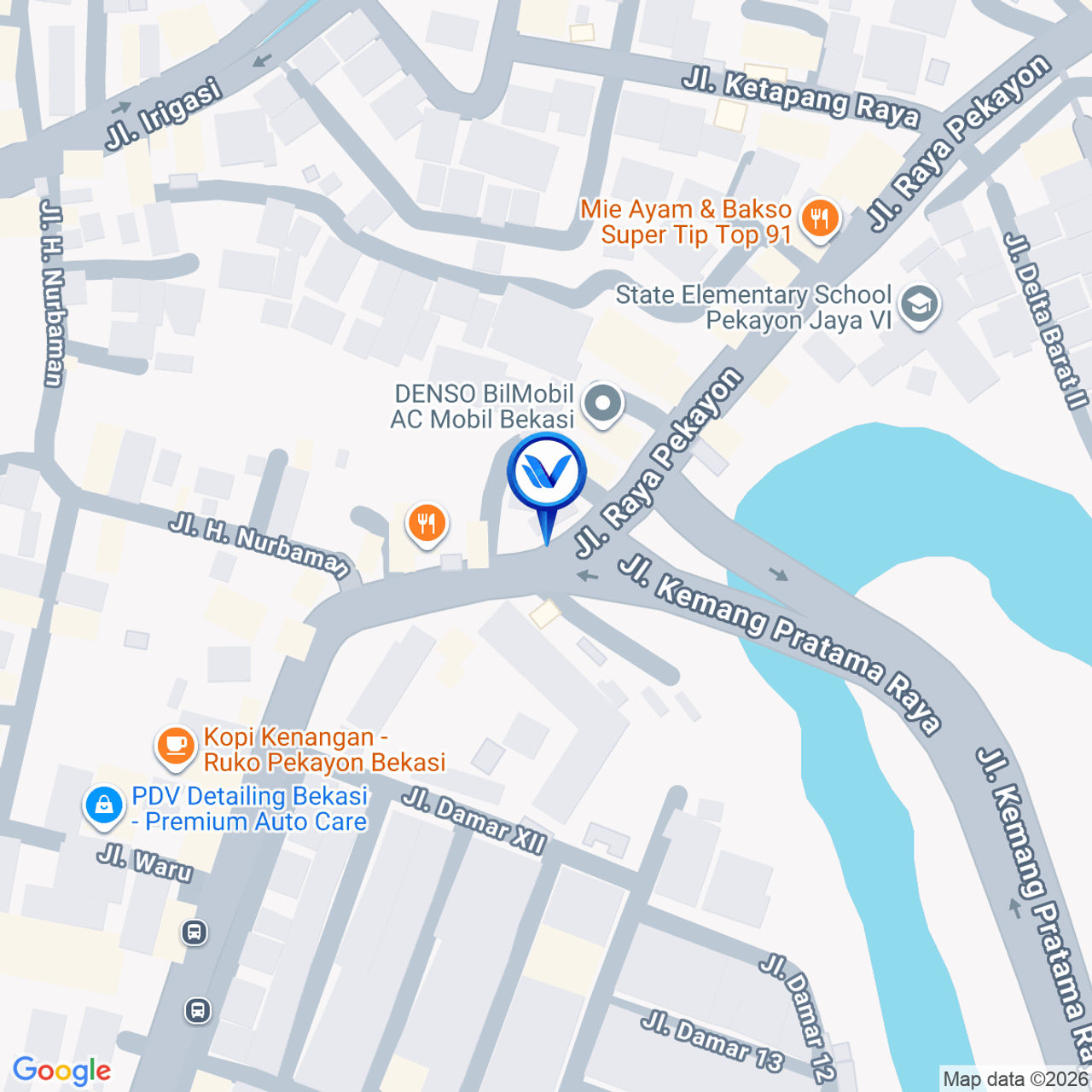 Peta Lokasi Jl. Raya Pekayon (Pertigaan Kemang Pratama), Bekasi