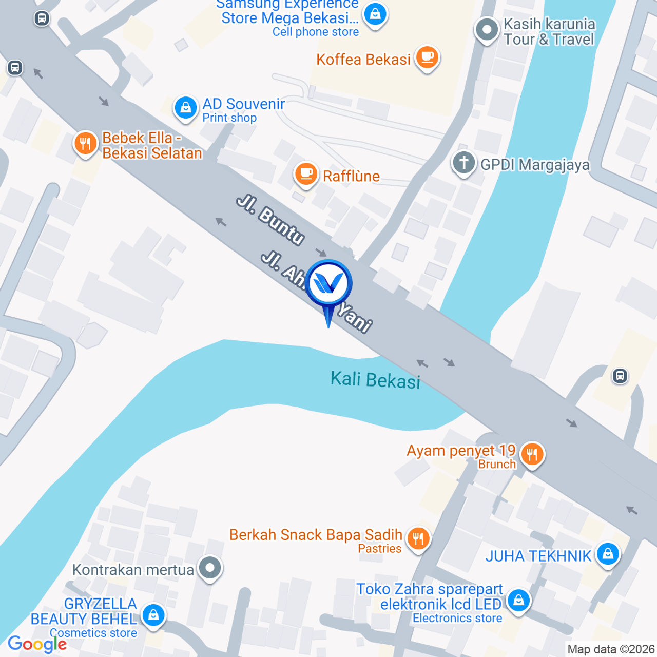 Peta Lokasi Jl. A. Yani (Depan Lottemart), Bekasi